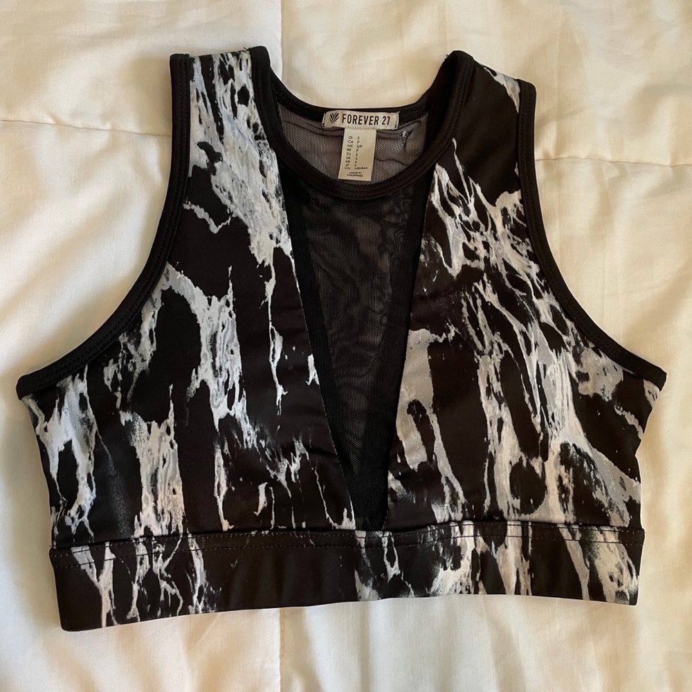 Forever 21 Marble Print Mesh Sports Bra Size Small
